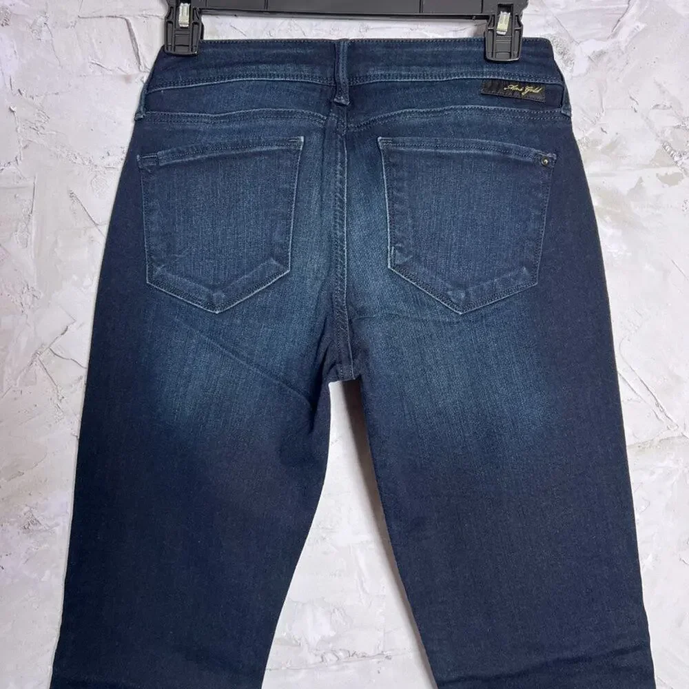 Mavi Gold Alexa Mid Rise Skinny Jeans 27x33 Dark Wash Blue Premium Denim NWT